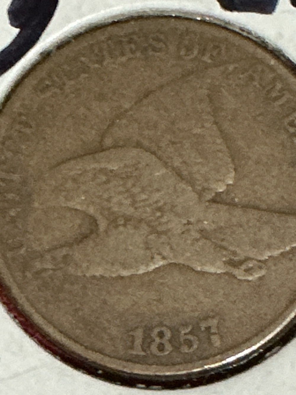 1857 Flying Eagle Cent Coin - Brown - Picture 2 of 5